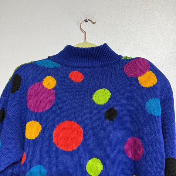 IB Diffusion Sport Blue Sequin Knit Vintage Sweater Sz M - Picture 8 of 13